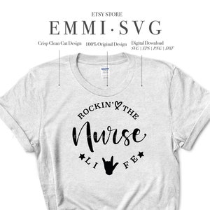 rocking the nurse life svg shirt design, rocking the nurse life svg, nursing svg, healthcare svg cut file, nurse png shirt sublimation