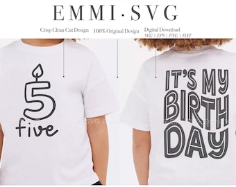 5th birthday svg png, fifth birthday SVG PNG, 5 years old svg, five year old svg, its my birthday svg, kids birthday svg, toddler birthday
