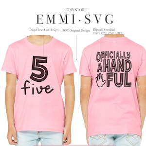 5e anniversaire SVG PNG, cinq officiellement une poignée svg png, cinq ans svg. 5 ans svg png, cinquième anniversaire svg, chemise d'anniversaire pour enfants