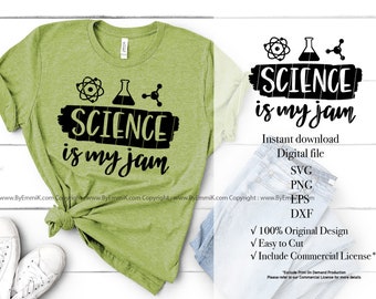 professeur de sciences svg, la science est ma confiture svg, téléchargement immédiat svg, eps, dxf, png, publicité gratuite pour tshirt, pochoir, vinyle thermocollant, sublimation