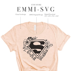 スーパーヒーローママ SVG PNG、スーパーママ SVG、昇華デザイン、クリカットファイル、SVG カットファイル、T シャツデザイン、ママライフ SVG、ママへの贈り物、ママライフ