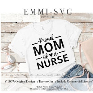 nurse mom svg, mom of a nurse, nurse daughter svg, nurse appreciation gift, proud mom of a nurse svg, instant download file for cricut