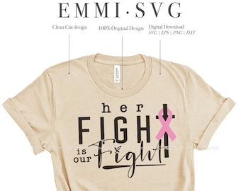 her fight is my fight svg for Cricut and silhouette cameo free commercial for t shirt prints breast cancer svg pink ribbon svg cancer svg