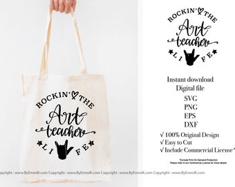 Kunstleraar svg, crafters, ambachtelijke leraar svg, rocking the art teacher life svg, leraar sublimatie shirt, cricut-bestand, gesneden svg-bestand