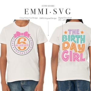 girl 6th birthday SVG PNG, girl sixth birthday svg png, six years old svg png, 6 years old svg, toddler birthday svg, kids birthday svg