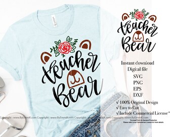 Download Teacher Bear Svg Etsy