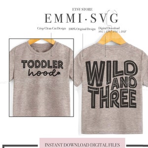 wild und drei svg png Shirt Design, Junge 3. Geburtstag svg png, dritter Geburtstag SVG PNG, Kind groovy 3 Jahre altes Hemd für Jungen für Mädchen