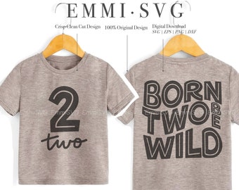 生まれたばかりの2人、ワイルドなSVG PNG、2歳のSVGカットファイル、2歳の誕生日のSVG PNG、ワイルドな子供SVGシャツ昇華デザイン、