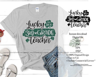Download Lucky Teacher Svg Instant Download Files Free Commercial For Tshirt Vinyl Iron On 4th Grade Teacher Svg First Grade Teacher Svg Stencil Paper Party Kids Craft Supplies Tools Gkjwonosari Com