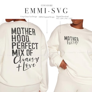 Maternidad SVG PNG, camiseta SVG mezcla perfecta de caos y amor, vida de mamá SVG PNG, regalo para mamá, camiseta SVG mamá sarcástica SVG PNG