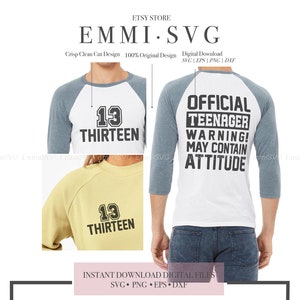 13th birthday SVG PNG shirt, official teenager svg png, 13 year old svg, thirteenth birthday svg, thirteen svg png, birthday girl boy svg