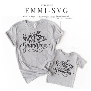 La felicidad es ser abuela SVG para Cricut y Silhouette Cameo. Comercial gratuito para camisetas, calcomanías, plantillas, vinilos termoadhesivos, impresiones, etc.