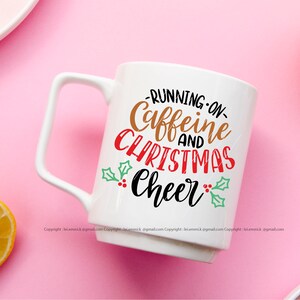draait op cafeïne en kerstsfeer svg voor cricut en silhouette cameo.free commercial voor mokken, t-shirt, sticker, vinyl opstrijkbare, stencil