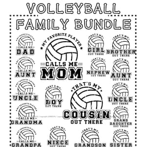 volleybal familie bundel svg, dat is mijn meisje daar svg, mijn favoriete speler noemt me moeder, volleybal oma svg, familie volleybalshirt