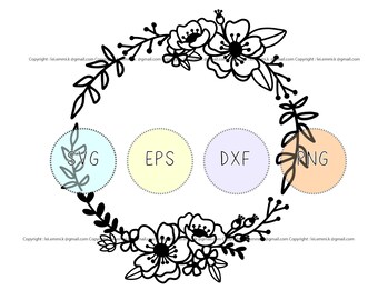 Download Flower Wreath Svg Etsy PSD Mockup Templates