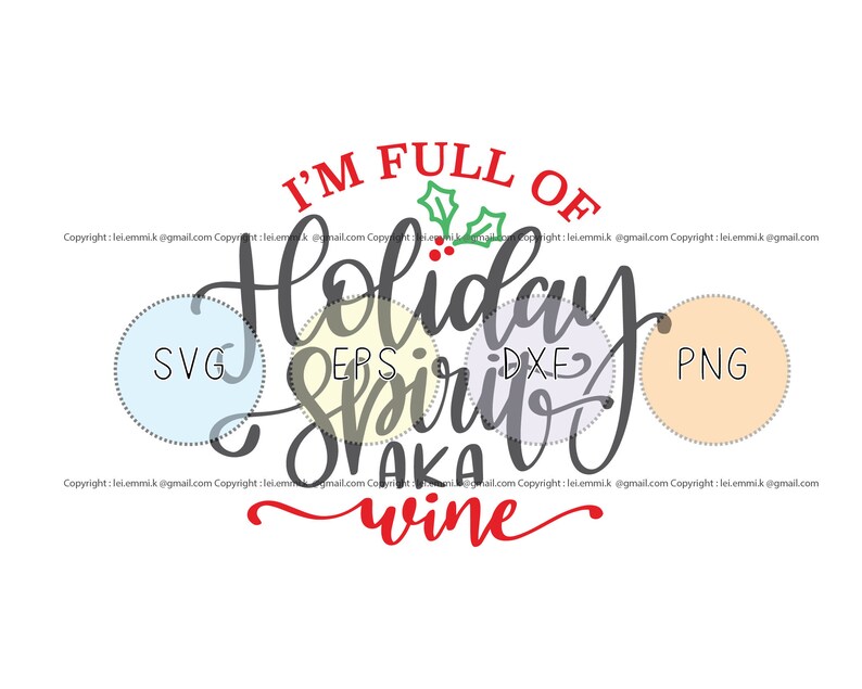 Download Full of holiday spirit aka wine svg for cricut and ...