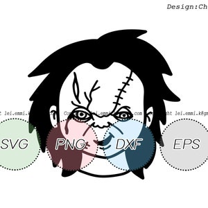 Chucky svg, halloween svg, clipart, decal, stencil, prints, line art, silhouette, cricut, svg files, eps, png, decal, iron on