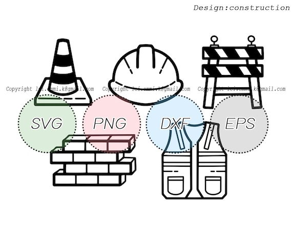 safety helmet svg, safety barrier, bricks svg, safety cone, construction svg, clipart, line art, vector, iron on, decal ,silhouette, cricut