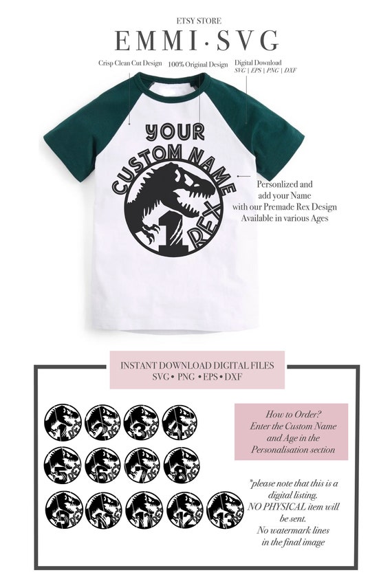 Personalised Dinosaur Boys Age Badge - 1st To 9th Birthday, Green, Handmade In UK, Custom Name/Number - View #7