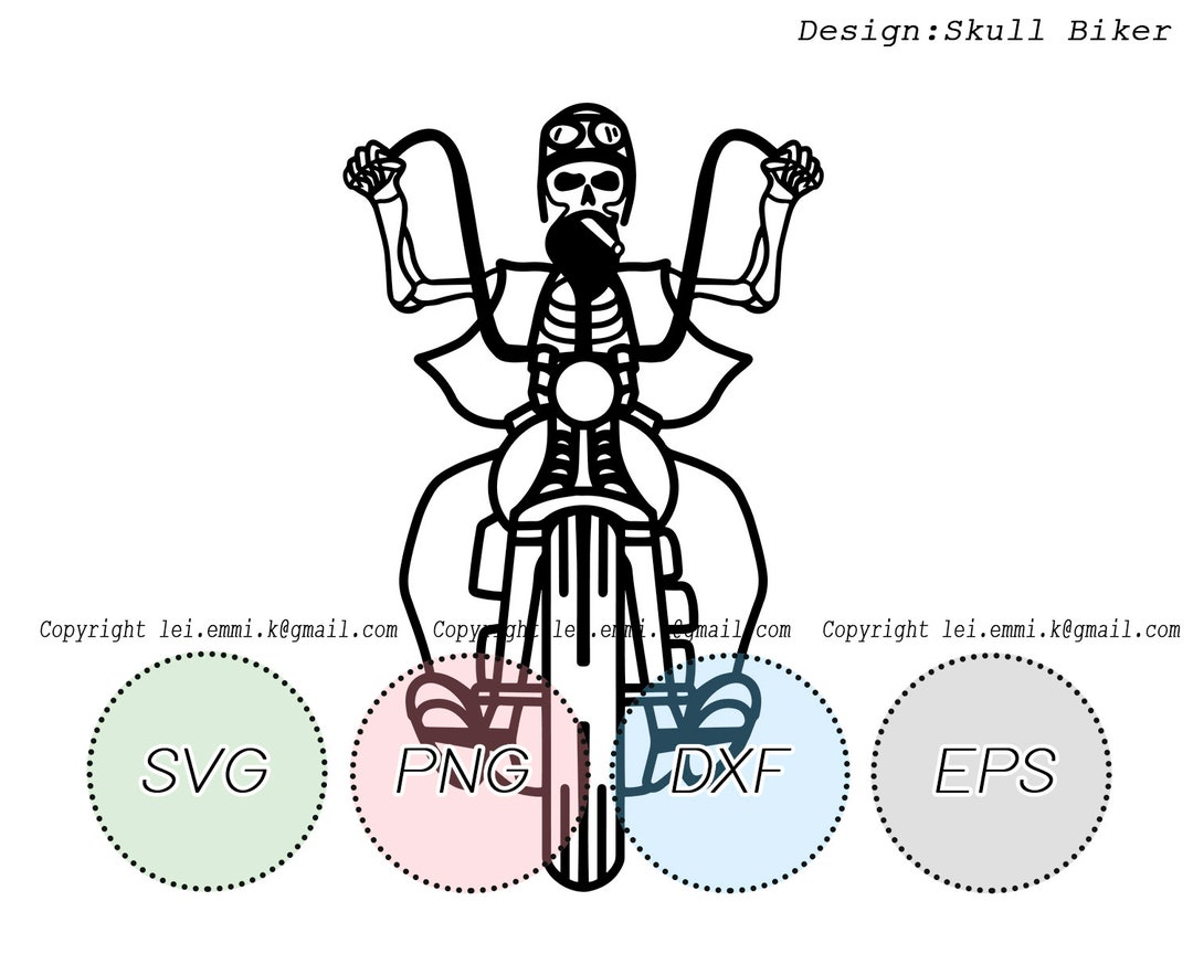 Skull Biker Svg, Skull Rider Svg, Motorcycle Svg, Motorbike Svg, Cool ...