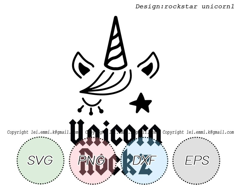 Cute Unicorn Svg Rock and Roll Girls Unicorn Svg Unicorn Etsy Israel