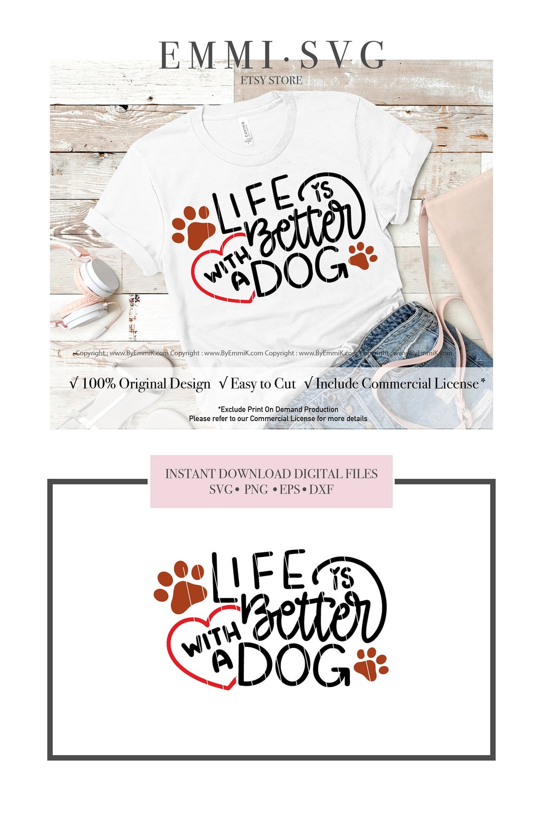 Life is Better With a Dog Svg, Dog Mom Svg, Fur Mama Svg, Dog Lover Svg ...