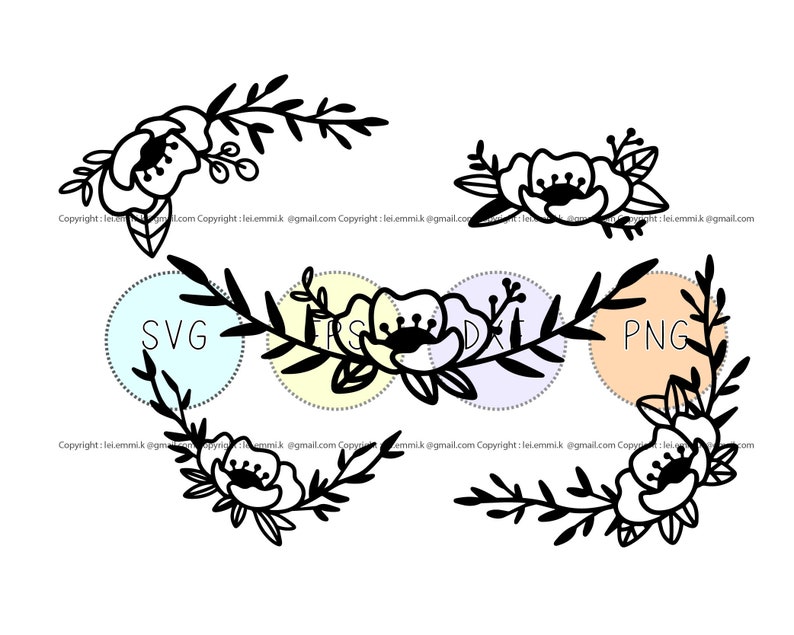 Download Clip Art Monogram Floral Border For Decoration For Wedding Sign Flower Border Svg Cut File Flower Element Mother S Day Valentine Invitation Art Collectibles