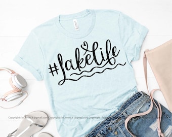 hashtag lake life svg files for cricut and silhouette cameo . free commercial for shirt design, decal, stencil, vinyl heat transfer etc