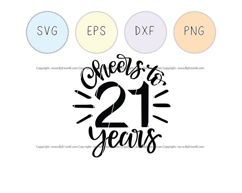 Download 21 birthday svg cheers to 21 years instant download | Etsy