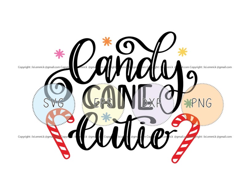 Candy Cane Cutie Svg for Cricut and Silhouette Cameo. Free Commercial ...