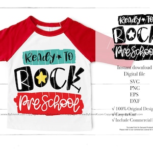 bereit zu rocken Vorschul-Svg, Vorschul-Svg, Vorschul-Shirt-Svg, zurück zu Schule, sofortiger Download-Datei, Sublimationsdesign, Cricut-Datei