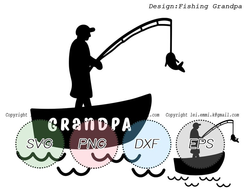 Download Fishing grandpa svg fishing man svg fishing silhouette iron | Etsy