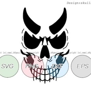 skull head svg, scary skull, halloween svg, clipart, decal, stencil, vinyl, cricut, svg files, printable, line art, vector