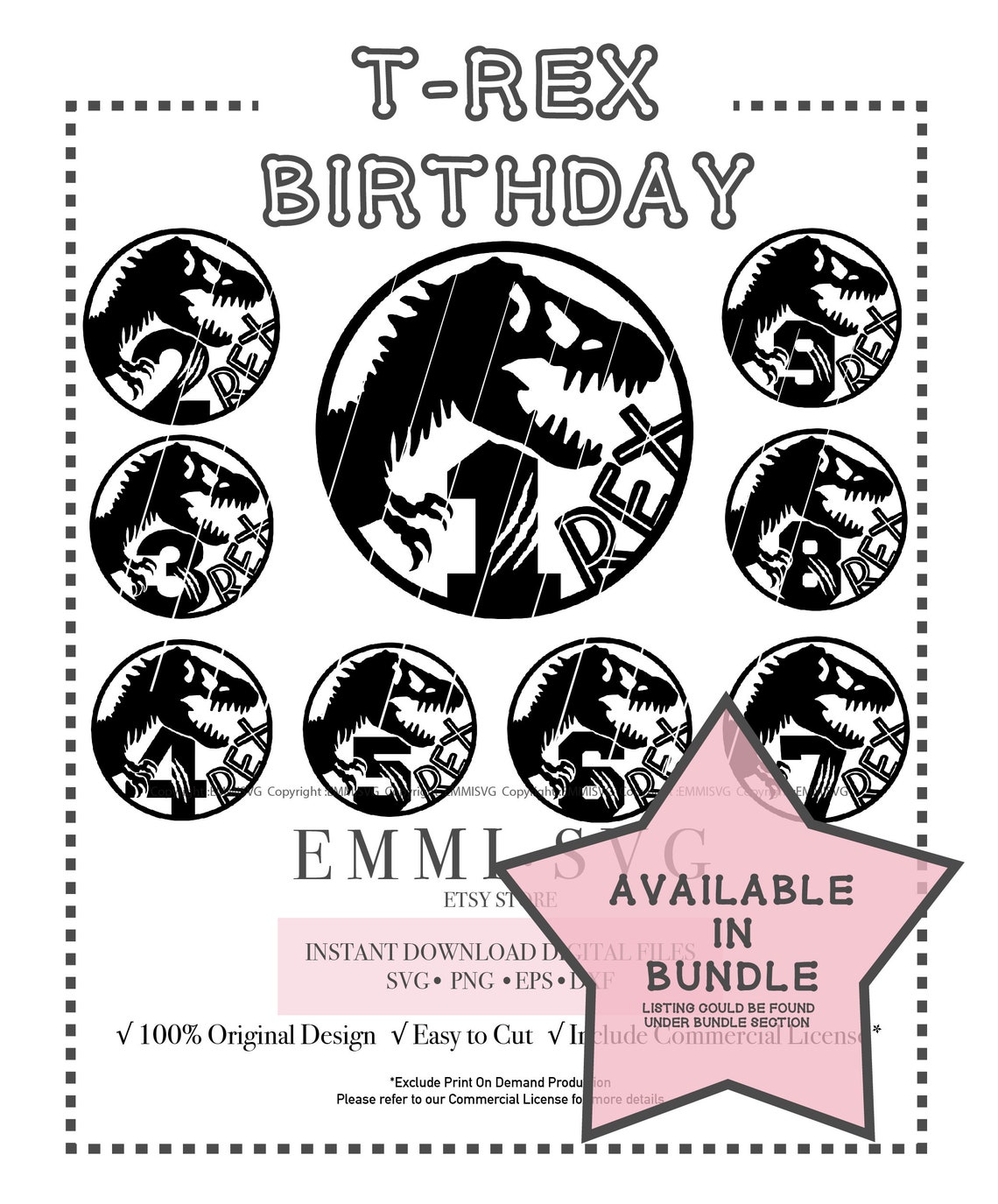 Download Dinosaur birthday svg t rex birthday svg 3 rex instant | Etsy