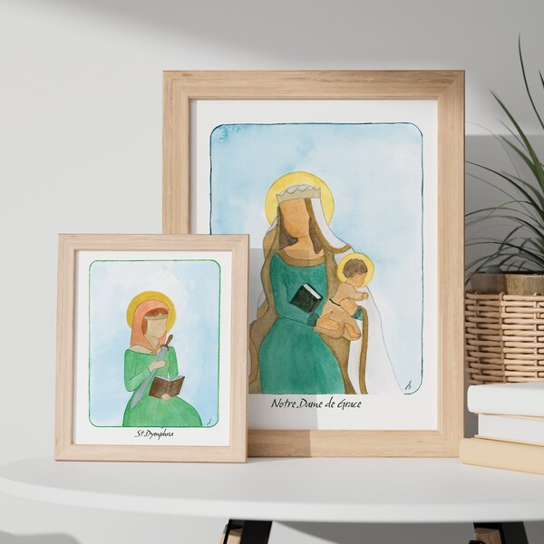 Saint Art Prints | St Dymphna, Sts Perpetua and Felicity, St Wenceslaus, Notre Dame de Grace | Catholic Art