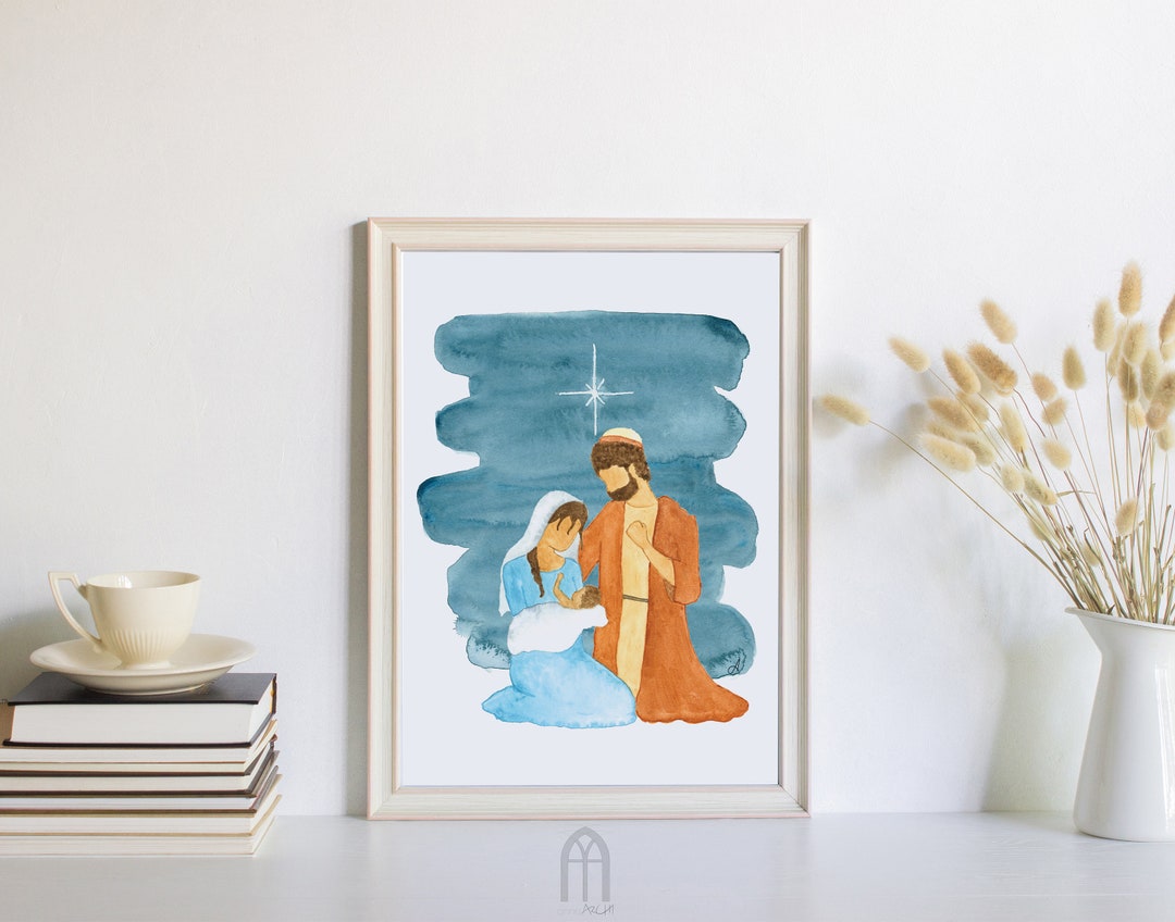 Nativity - Catholic Art - Saint Imagery - Holy Family - Digital Print ...
