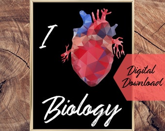 PRINTABLE Human Anatomy Art I Love Biology Medical Art Biology Major Gift Medical Student Gift