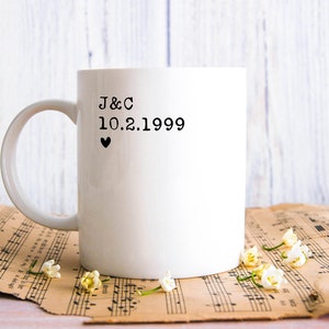 Personalized Initials Mugs With Date, Christmas Gift For Him, Romantic Gifts For Men, Loving Gift For Husband, Loving Gift Idea For Couples