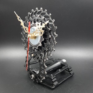 Bike clock, Steampunk clock, Gift for cyclist, Recycled bike gear clock, Office clock, Handmade clock, Bike parts, Bicycle clock