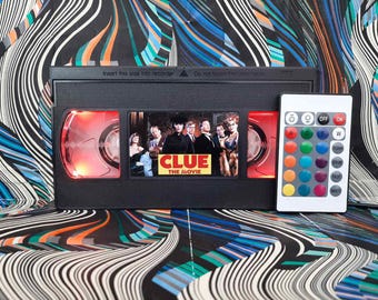 Lámpara VHS retro de la película "Clue", LED que cambia de color, alimentación USB