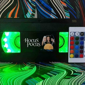Retro VHS Lamp: Horror Movie, Recycled Cassette with LED