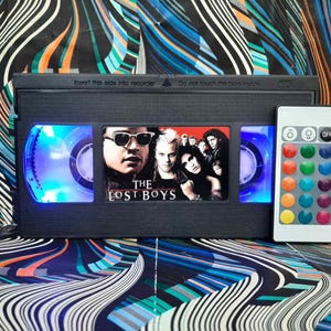Retro VHS Lamp, 80s, 90s, Birthday gift, Christmas, Halloween, Gift for baby, Movie poster, Horror movie, Office accessory, Blockbuster