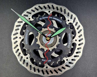 Recycled Bike Parts Clock: Steampunk Bicycle Decor