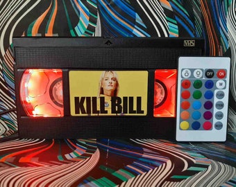 Lámpara VHS retro: decoración de películas recicladas con control remoto