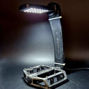 Recycled Bike Part Desk Lamp: Steampunk Cyclist Gift