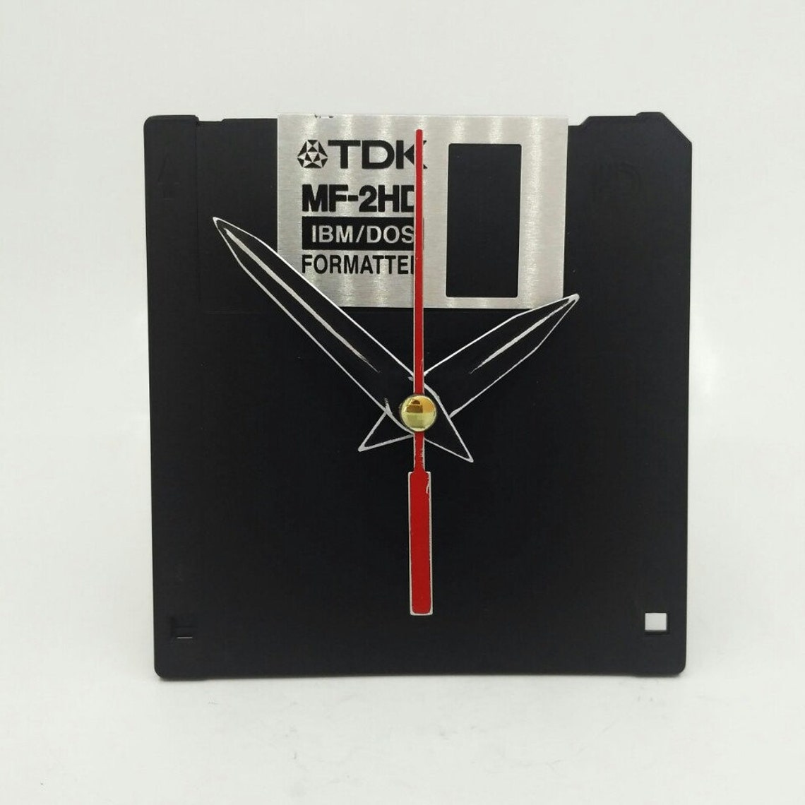 Floppy Disk Clock Hard Drive Office Desk Accessory Handmade Etsy