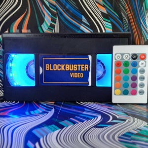 Retro VHS Lamp, 80s, 90s, Birthday gift, Christmas, Halloween, Gift for baby, Movie poster, Horror movie, Office accessory, Blockbuster