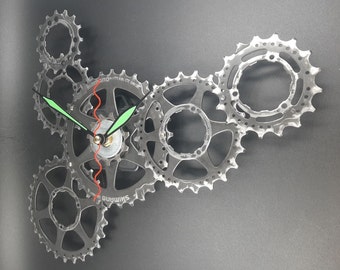 Recycled Bicycle Parts Clock: Handmade Steampunk Wall Decor