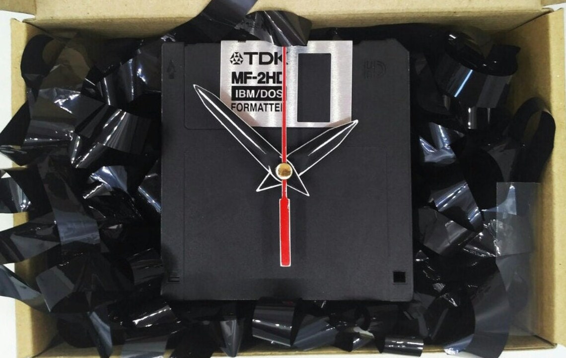 Floppy Disk Clock Hard Drive Office Desk Accessory Handmade Etsy