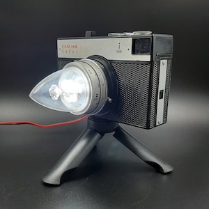 Retro camera lamp, Vintage lamp, Photographer gift, Christmas, Halloween, Office accessory